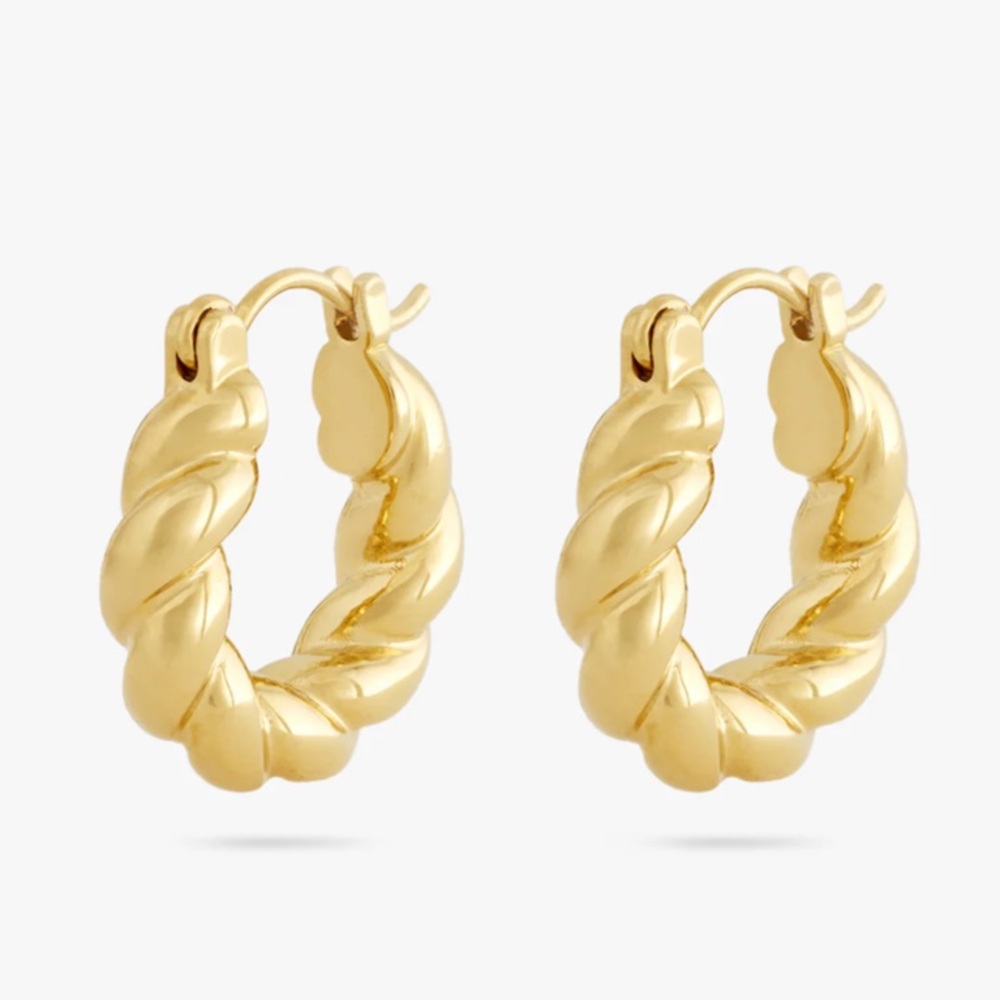 Studs Small French Twist Gold Hoops